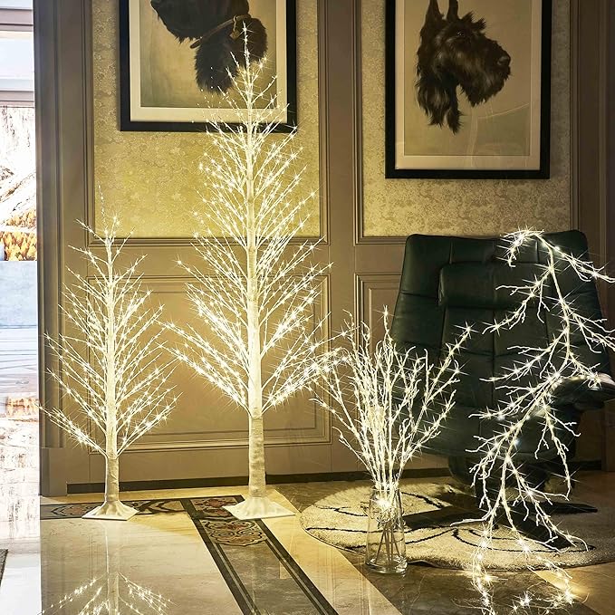 Birchlitland LED Alpine Trees 6FT 810L Warm White Fairy Lights, Lighted Trees for Indoor Outdoor Home Thanksgiving Christmas Holiday Decoration