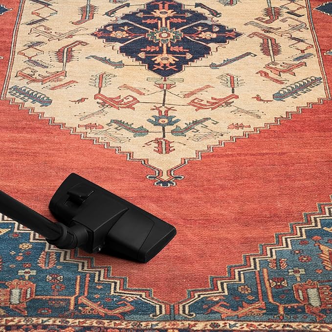 Keen Home Design 2x7 Rug - Machine Washable Runner Rug with Non-Slip Backing, Ideal for Hallway, Entryway, Kitchen, Laundry Room - Vintage, Easy Clean, Durable, Low Pile Rug - (2'6" x 7')