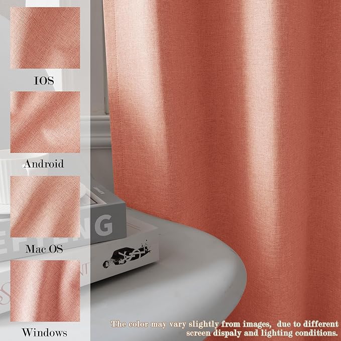 Full Blackout Privacy Curtains, 240 Inch Extra Wide Linen Blend Drapes, Pinch Pleat Window Drapery for Room Divider Storage/Space Room Separation, 1 Panel, W 240" x L 108", Orange