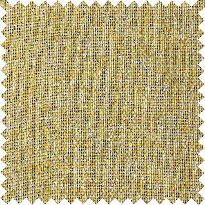 Macochico Extra Wide 100% Blackout Linen Curtains for Sliding Door Pleated Curtains with Hooks Insulated Soft Linen Drapes for Bedroom Living Room with Tieback Yellow 100”Wx84”L 1 Panel