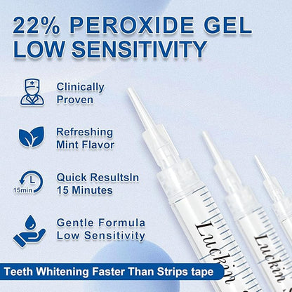LUCKIN SMILE 10*3ML Teeth Whitening Gel Refill with 22% Carbamide Peroxide Suitable for Sensitive Teeth Whitening, 60 Whitening Treatments, Teeth Whiteners Used in Conjunction with Teeth Whitening Kit
