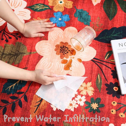 Runner Rug for Hallways Kitchen Rug Non Slip 2'x 6' Washable Runner Rugs with Rubber Backing Soft Floral Carpet Runner for Hallways, Kitchen, Laundry, Bedroom, Bathroom(Red)
