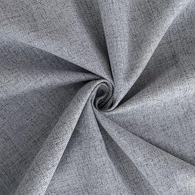 Blackout Curtains 84 Inch Length 2 Panels Set, 100% Black Out Textured Thermal Curtains, Grommet Privacy Light Blocking Drapes for Living Room Bedroom Luxury Decor(52W × 84L inch, Light Grey)