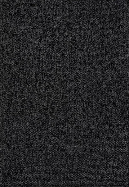CAMILSON Easy Jute Rug 4x6, Indoor Outdoor Dark Gray Black Farmhouse Area Rugs for Living Room Patio and Kitchen Rug, Solid Boho Woven Design, Easy-Cleaning, Washable Outside Carpet Alfombras (4 x 6)