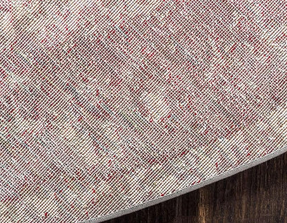 Unique Loom Rosso Collection Vintage, Traditional, Bohemian, Geometric, Distressed, Southwestern Area Rug (4' 0 x 4' 0 Round, Gray/Ivory)