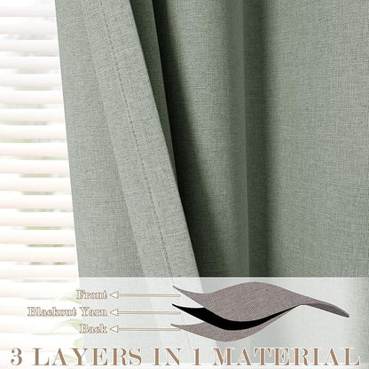 150 Inches Extra Wide Room Divider Draperies, Pinch Pleat Drapes, Absolutely Blackout Sliding Door Drapery, Total Privacy Ceiling Track Curtains, 150" W by 102" L, Fog Green (1 Panel)