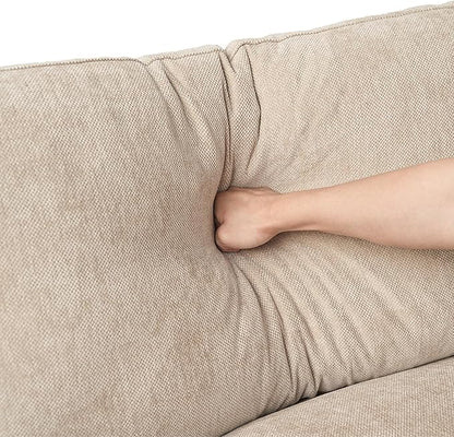 JACH Sectional Couches for Living Room, Cloud Sectional Couch with Deep Seat, Love Seat Modular Sofa with Chaise Ottoman, Covers Removeable & Washable, Sofas Furniture for Living Room, Khaki