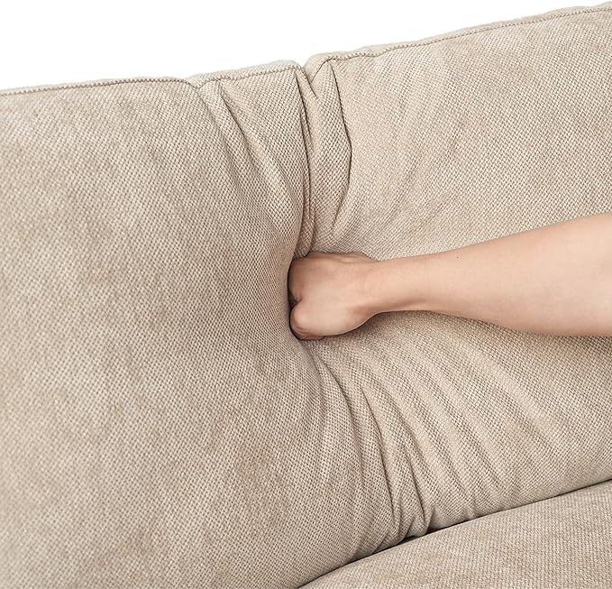 JACH U-Shaped Sectional Couches for Living Room, Cloud Sectional Couch with Deep Seat, 155.9" Modular Sofa with Chaise, Covers Removeable & Washable, Sofas Furniture for Living Room, Khaki
