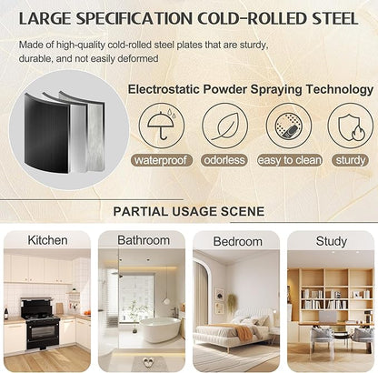75.2" Tall Pantry Cabinet, Kitchen Pantry Storage Cabinets with 2 Door and 5 Adjustable Shelves, White Metal Pantry Storage Cabinet, Cupboard for Kitchen, Dining Room, Living Room and Bathroom