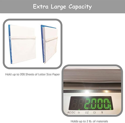 Magnetic Pocket 4 Pack – Self-Adhesive Magnetic Storage Pouch for Documents, Notes & Tools, Strong Magnet Backing for Fridge, Whiteboards, and Metal Surfaces (Black 4Pcs)