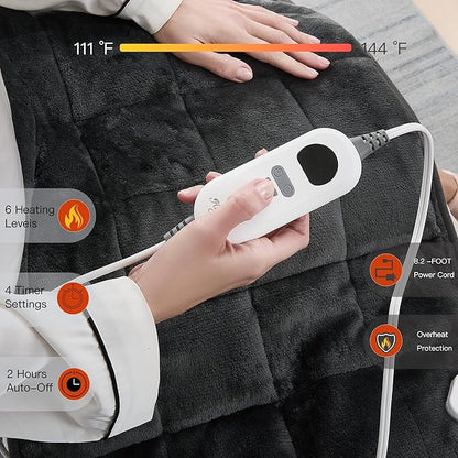 Weighted Heating pad XL 17''x33'' Heat pad for Period Cramps Heating Pads Large Heated pad for Back Pain Relief Products Electric Heat Pads Heated Pad for Bed Christmas Gifts for Mom Dad