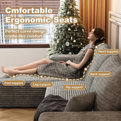 108" Sectional Couches for Living Room Modern Modular Sofa with L-Shape Couchs Upholstered Boneless Couch Deep Seat Sectional Couch with Chaise (Camel, Left Facing Chaise+2Seaters)