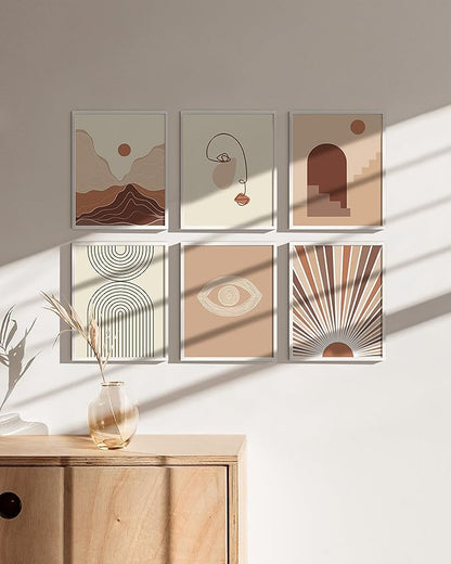 HAUS AND HUES Picture Frames Set of 6, 8x10 inches (White Aluminum, Powder Coated, Modern Style, Lightweight, Acrylic Cover, Wall Mount)