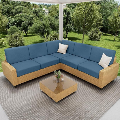 hyha Waterproof Couch Cushion Covers for Pets, Non Slip Sofa Seat Cover for Dogs Washable, Soft Thick Stretch Jacquard Fabric, Sofa Slipcovers with Elastic Bottom (1 Piece for Large, Blue)