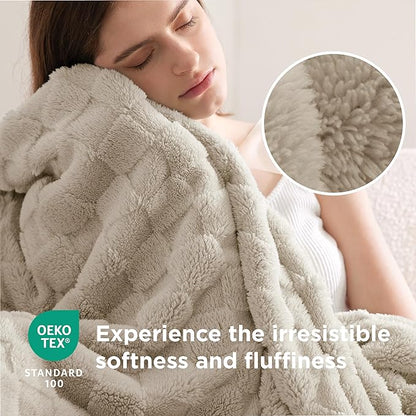 Bedsure GentleSoft California King Blanket for Bed - Super Soft Cozy Blankets for Women Men Girls, Large Fuzzy Fleece Throw for Bedroom Decor, Light Brown, 102x96 Inches
