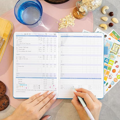 GoGirl Food Journal & Wellness Planner –– Diet & Fitness Diary – Nutrition Journal with Meal, Exercise & Weigh Loss Tracker, A5 (Periwinkle)