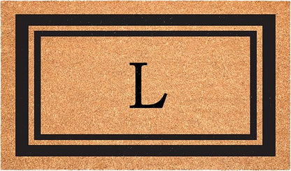 Calloway Mills 152963048L Black Border 30" x 48" Monogram Doormat Letter (L)
