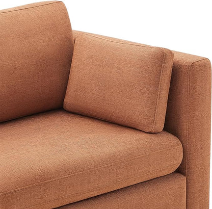 CHITA Modular Sectional Sofa, FSC Certified L Shaped Cloud Couch, Modular Sectional Couch, 112 inch Width,4 Seat Modular Sofa with Storage Ottoman, Terracotta