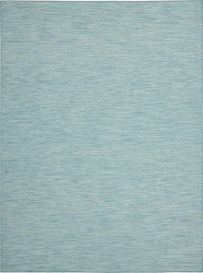 Nourison Positano Indoor-Outdoor Aqua 9' x 12' Area Rug, Easy Cleaning, Non Shedding, Bed Room, Living Room, Dining Room, Backyard, Deck, Patio (9x12)