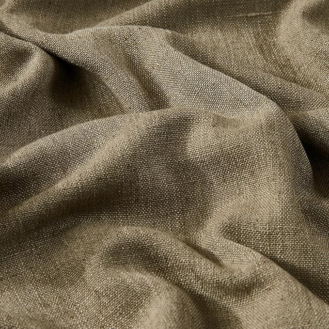 Vision Home Brown Pinch Pleated Full Blackout Curtains Linen Blended Room Darkening Window Curtains 72 inch for Living Room Bedroom Thermal Insulated Pinch Pleat Drapes with Hooks 2 Panel 40" Wx72 L