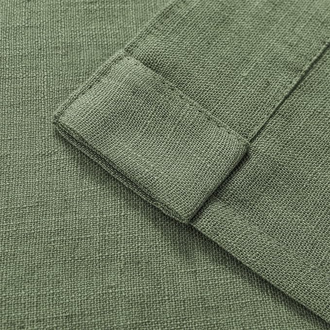 Joydeco Linen Curtains 96 Inch Length 2 Panel Sets,Light Filtering Curtains for Bedroom 52 Inch Wide Living Room Drapes with Back Tabs & Rod Pockets (W52 x L96 Inch, Loden)