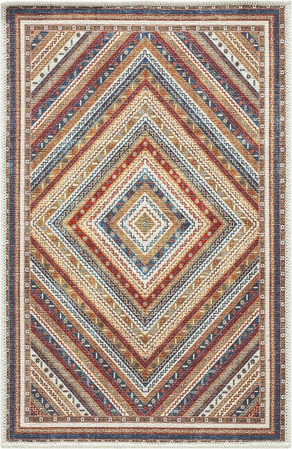 Keen Home Design 2x3 Rug - Machine Washable Entry Rug with Non-Slip Backing, Ideal for Enteryway, Kitchen, Bathroom, Laundry Room - Vintage, Easy Clean, Durable, Low Pile Rug - (2' x 3')