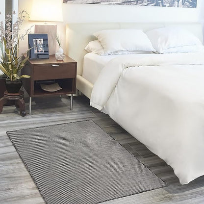 Nourison Positano Indoor/Outdoor Charcoal 3' x 5' Area Rug, Easy Cleaning, Non Shedding, Bed Room, Living Room, Dining Room, Backyard, Deck, Patio (3x5)