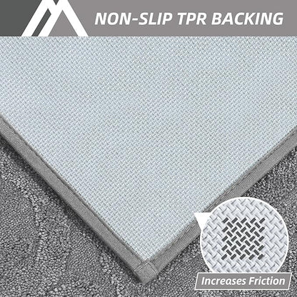 COSY HOMEER-Door-Mat-Non-Slip-Entryway-Rug 32”x48” Absorbent Welcome Mats Washable Dirt Trapper Door Mat Entrance Floor Mats for Front Back Doormats and Wet Shoes,Grey