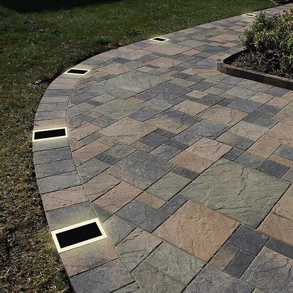 LUMENGY Solar Paver Light 6×9 inch, 2700K, Up to 20 Hours Continuous Lighting, Stainless Steel, Thick Glass, Glare-Free Illumination for Driveways, Pathways & Garden, Waterproof & Drive-Over Rated