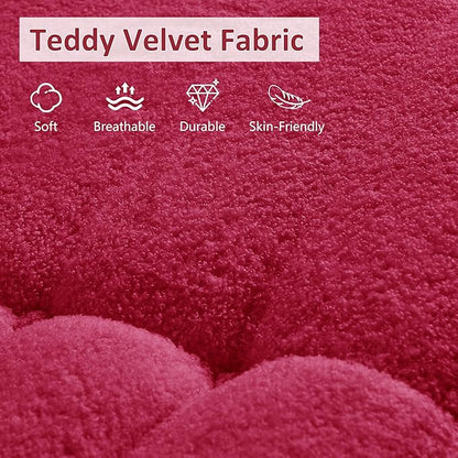Bean Bag Chair, Oversized Bean Bag Chair for Living Room, Fireside Chair for Adults with Memory Foam Filled, Big Accent Lounge Floor Sofa for Reading, Relax, No Assembly Required. (Burgundy 3-Seater)