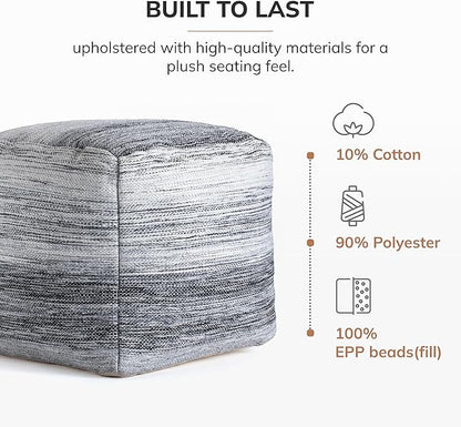 Anji Mountain 20"x20"x20" Handmade & Handcrafted Ottoman Pouf Comfortable Pouf Ottoman Foot Rest & Home Décor Accent for Living Room, Bedroom, Nursery, Kids Room, Patio
