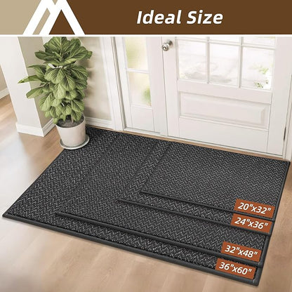 COSY HOMEER-Door-Mat 24"x36" Non Slip Absorbent Entryway Rugs Dirt Trapper Doormats Washable Entrance Mats Low Pile Welcome Floor Mat for Front Back Door and Entry Mats,Dark Grey