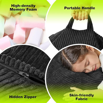 Hobestluk 4.5FT Bean Bag Chair Giant Bean Bag Chair with Filler Included Adult Bean Bag Chairs with Removable Cover for Bedroom Living Room - (Jumbo, Black)
