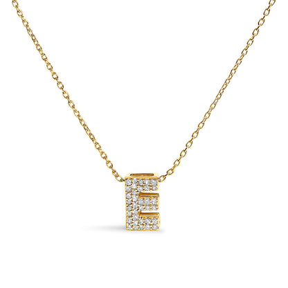 10K White Gold Diamond Accent "A" Initial Bubble Pendant Necklace