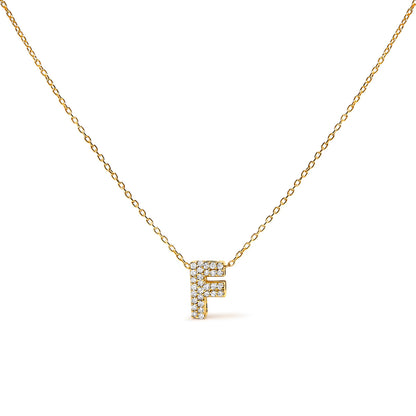 10K White Gold Diamond Accent "A" Initial Bubble Pendant Necklace
