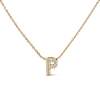 10K White Gold Diamond Accent "A" Initial Bubble Pendant Necklace