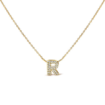 10K White Gold Diamond Accent "A" Initial Bubble Pendant Necklace