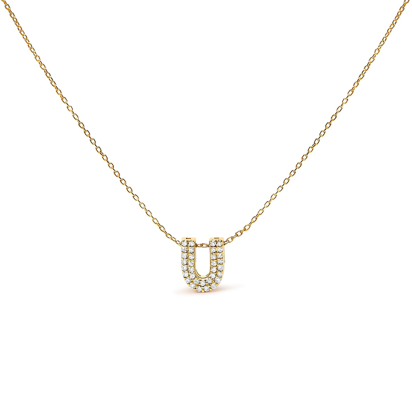 10K White Gold Diamond Accent "A" Initial Bubble Pendant Necklace