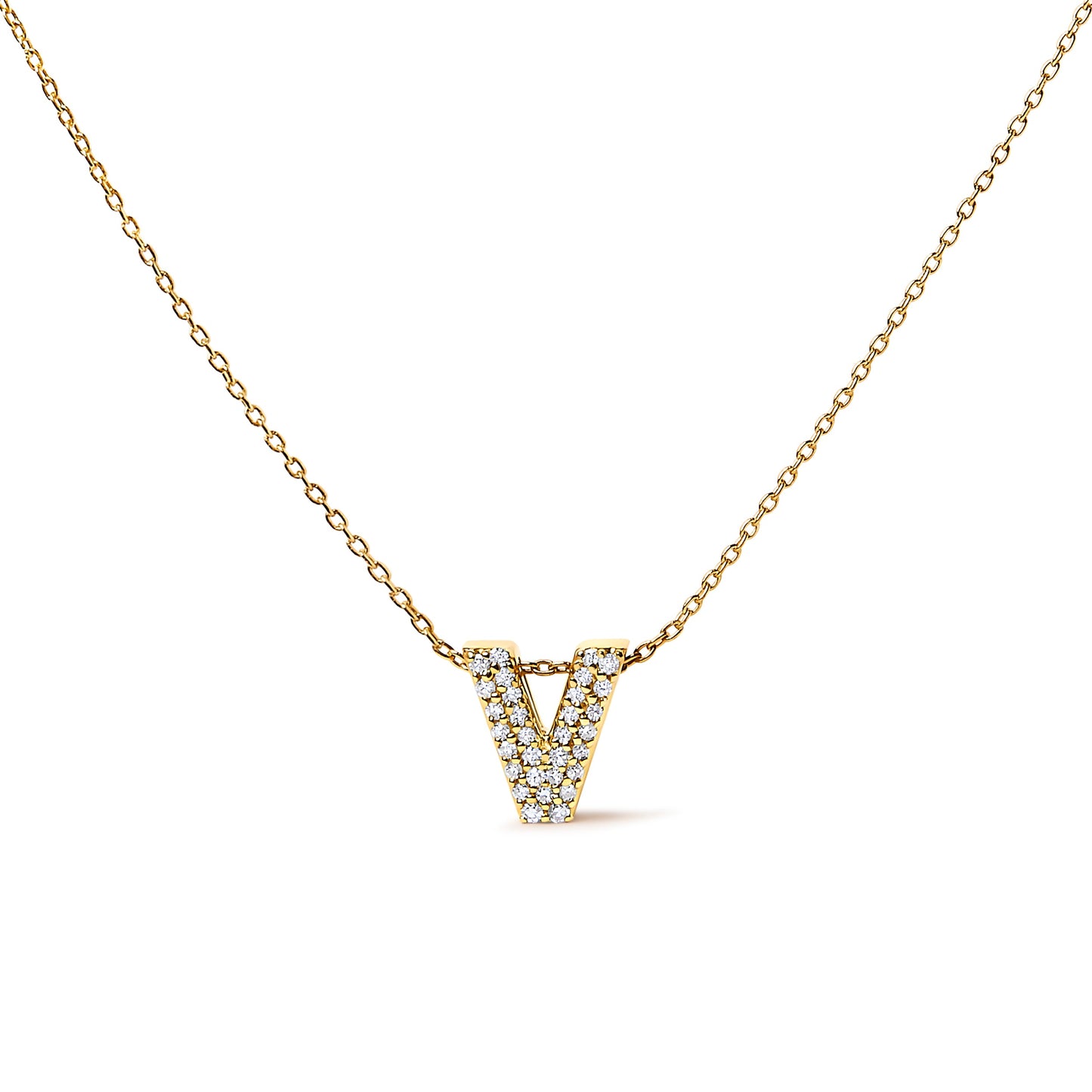 10K White Gold Diamond Accent "A" Initial Bubble Pendant Necklace