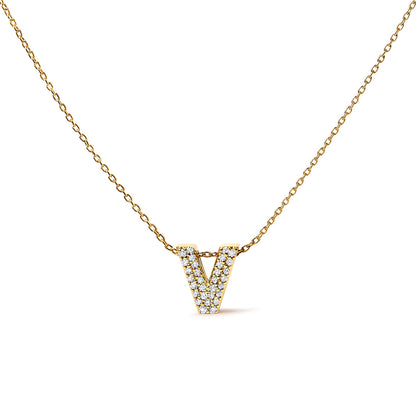 10K White Gold Diamond Accent "A" Initial Bubble Pendant Necklace