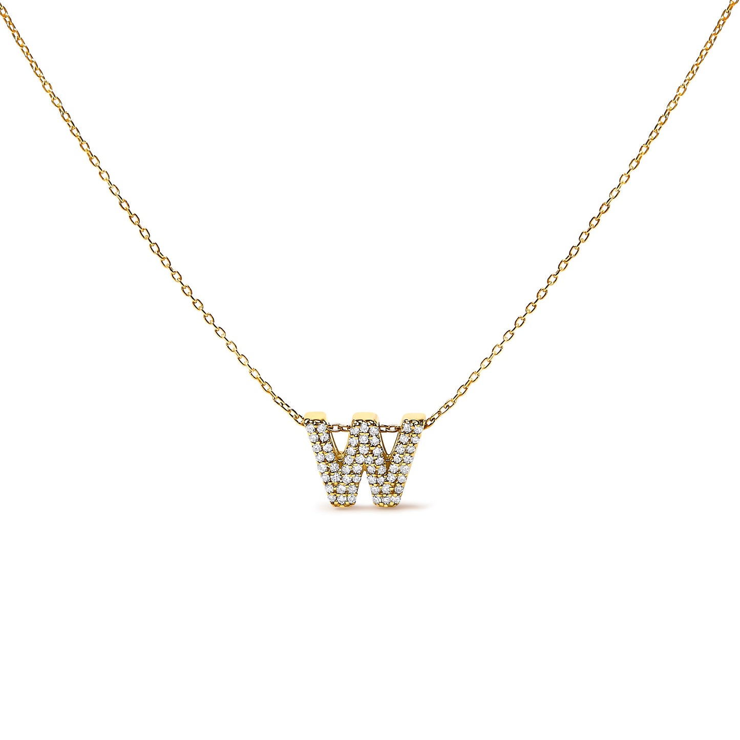 10K White Gold Diamond Accent "A" Initial Bubble Pendant Necklace