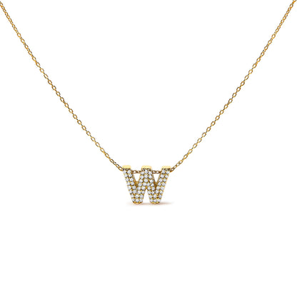 10K White Gold Diamond Accent "A" Initial Bubble Pendant Necklace