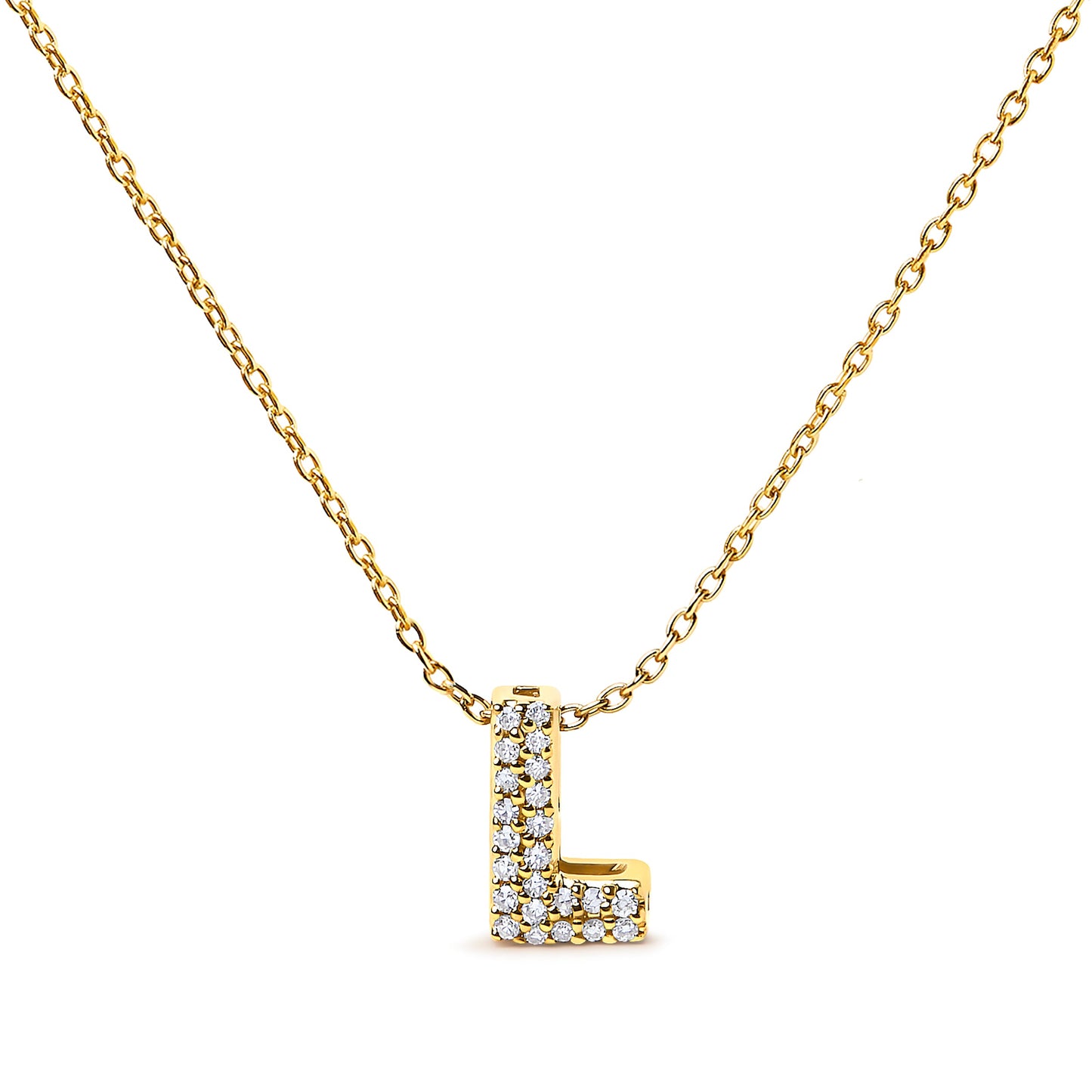 10K White Gold Diamond Accent "A" Initial Bubble Pendant Necklace