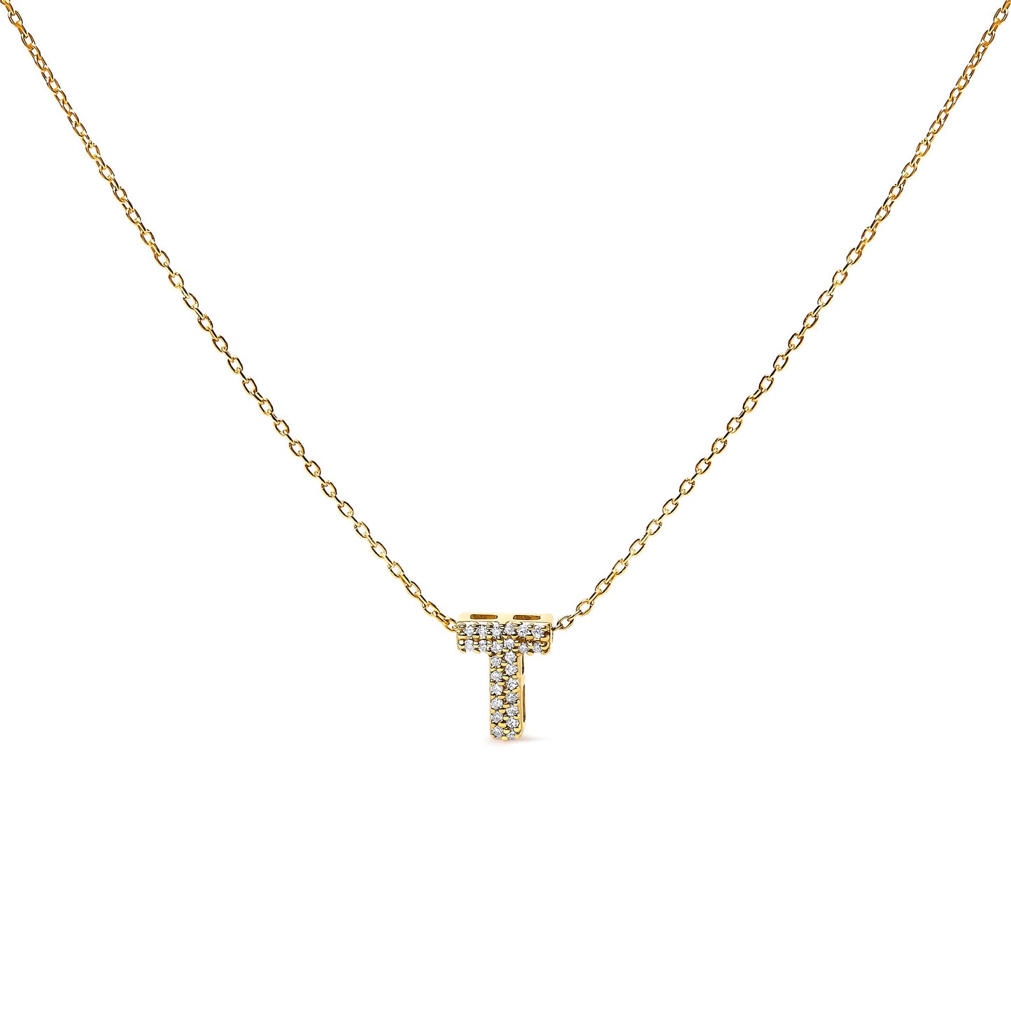 10K White Gold Diamond Accent "A" Initial Bubble Pendant Necklace