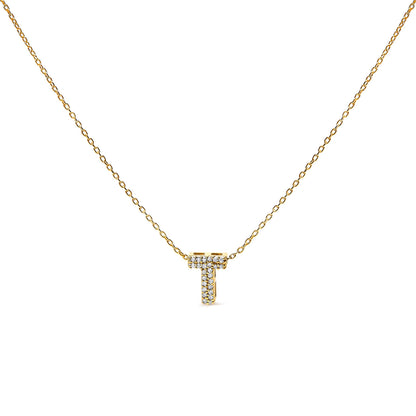 10K White Gold Diamond Accent "A" Initial Bubble Pendant Necklace