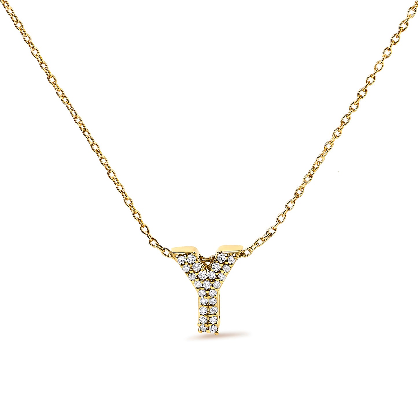 10K White Gold Diamond Accent "A" Initial Bubble Pendant Necklace