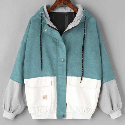 Oversized Corduroy Patchwork Jackets for Women