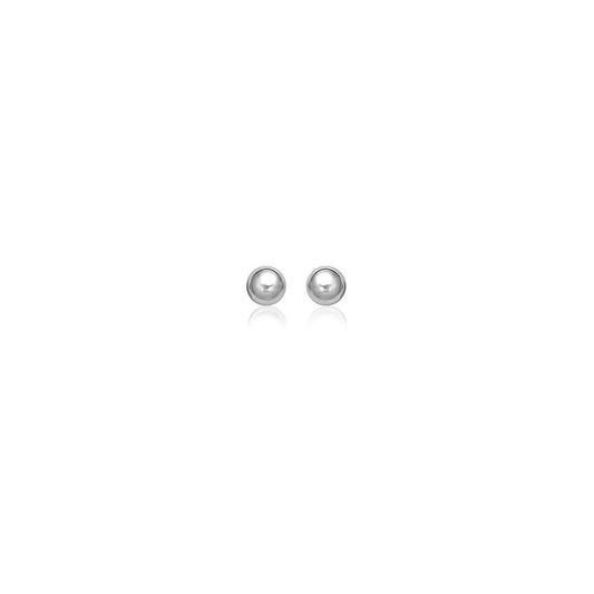 Clous d'oreilles sphériques en or blanc 14 carats (3,0 mm)