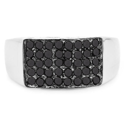 0.43 Carat Genuine Black Diamond .925 Sterling Silver Ring