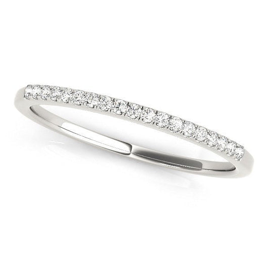 Alliance de mariage fine en or blanc 14 carats avec diamants ronds (0,25 carat total)